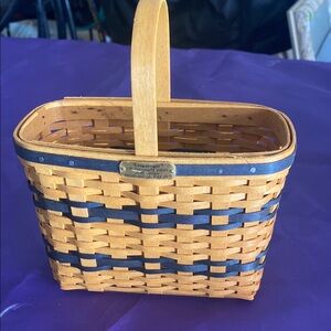 Longaberger Basket with Navy Accents
